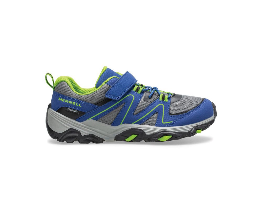 Merrell Hiking Shoes Blue/Green - Trail Quest - Kids 48ONVLBTD